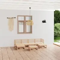 Set Divani da Giardino 7 pz in Legno Massello di Pino 3076069