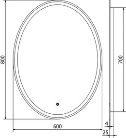 Mexen Elz specchio da bagno retroilluminato 60 x 80 cm, LED 6000K, antinebbia - 9802-060-080-611-00