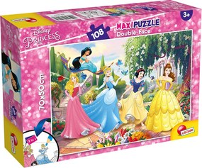 Puzzle maxi double-face Disney Principesse 108 pz retro colorabile gioco 1451