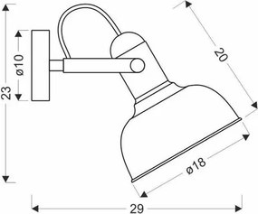 Faretto da parete RENO 1xE27/40W/230V nero