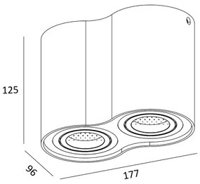 Zuma Line ACGU10-191-N - Faretto RONDOO 2xGU10/50W/230V nero