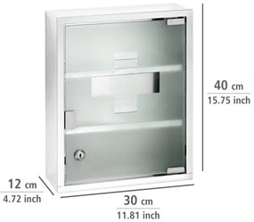 WENKO 22924100 - Armadietto per medicinali 30x40 cm acciaio inox/argento