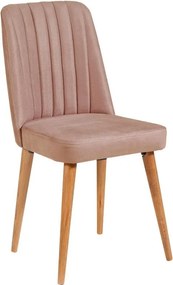 Sedia da pranzo in velluto rosa chiaro Stormi Sandalye - Kalune Design