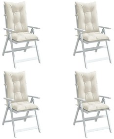 Cuscini Sedia Schiena Alta 4 Crema Mélange 120x50x7 Tessuto /