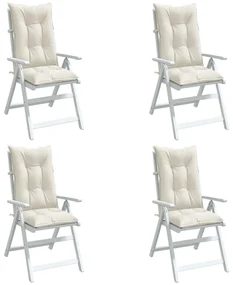 Cuscini Sedia Schiena Alta 4 Crema Mélange 120x50x7 Tessuto /