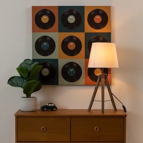 Atmosphera - Lampada da tavolo RUNO 1xE27/25W/230V legno/bianco