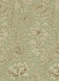 Tapete Chrysanthemum Toile von Morris & Co. - Eggshell/ Gold
