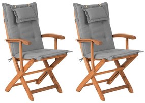 Set di 2 sedie da giardino legno d'acacia grigio MAUI Beliani
