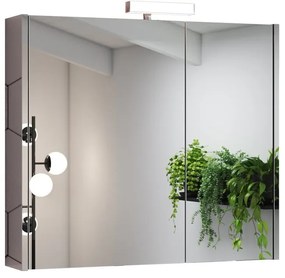 Specchio Contenitore Con Illuminazione Akira luce fredda L 80 x H 70 x P 15.5 cm
