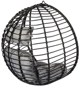 Poltrona sospesa in rattan artificiale nero Mila - Bonami Selection