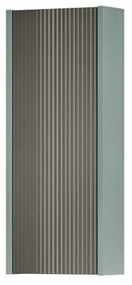 Pensile bagno Niwa laccato opaco verde timo con vetro grigio carbone, 1 anta apertura da sinistra P 17 x L 30 x H 78.5 cm