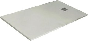 Piatto doccia in resina Strato bianco L 140 x L 90 x H 2.8 cm opaco effetto pietra