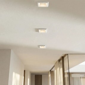 Portafaretto Quadrato 80x80 mm GU10 in Gesso Pitturabile