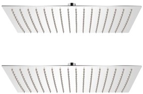 Soffione Per Doccia A Pioggia 2pz Acciaio Inossidabile 30x40cm /