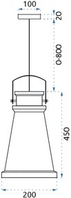 Lampada da soffitto ASTI A Nero/Oro