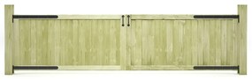 Cancelli Da Giardino 2 Pz İn Legno Di Pino Impregnato 300x75 Cm /