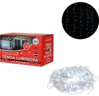 Tenda luci di Natale 300 LED estensibile bianco freddo