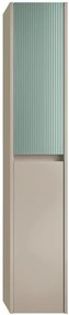 Colonna per mobile bagno Niwa 2 ante P 27 x L 30 x H 160 cm laccato opaco sabbia con vetro verde timo cannettato