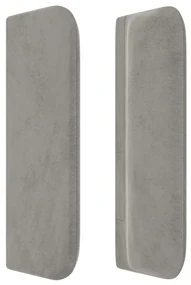 Testiera ad orecchio grigio chiaro 147x16x78/88 cm in velluto