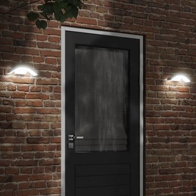Applique Per Esterni Con Led 2 Pz Bianche Alluminio Pressofuso /