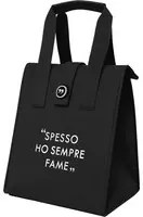 Borsa porta pranzo termica 12 L nero con scritta