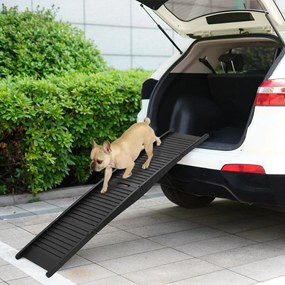 Rampa Per Cani Pieghevole Nera 153x40x12,5 Cm İn Plastica /