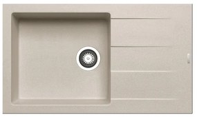 Lavello integrato 1 vasca in granito beige PYRAMIS Athlos L 50 x L 86 cm