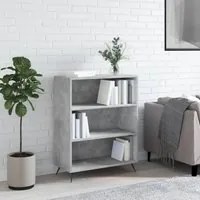 Libreria Grigio Cemento 69,5x32,5x90 cm in Legno Multistrato 828336