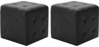 Pouf 2 pz Nero 30x30x30 cm in Similpelle 278390