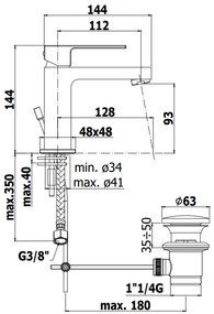 Paffoni Elle El071kcr Miscelatore Lavabo Con Scarico Clic Clak Cromo