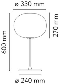 Flos Glo-Ball Table 1 lampada da tavolo 60 cm a luce diffusa in acciaio e alluminio nero opaco