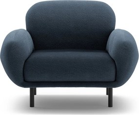 Poltrona blu scuro con rivestimento in bouclé Poppy – Micadoni