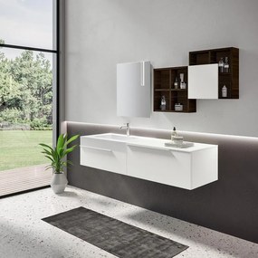 Mobile bagno sospeso con lavabo L 170 x H 36 x P 51 cm bianco opaco per vasca a sinistra Ginevra