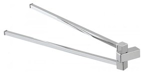 Porta Asciugamani a Parete Due Bracci 40 Cm Con Piastrine Antiruggine Feridras "Unica" Cromo Lucido