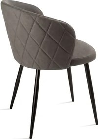 Sedia in ecopelle Antracite e sruttura in metallo SLANG 2 sedie