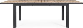 Tavolo Allungabile Da Esterno In Alluminio Antracite 100x160-240 Cm Belmar Bizzotto