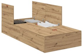 Struttura letto con contenitore in rovere artisan 90x200 cm