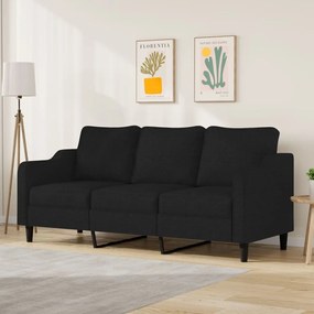 Divano A 3 Posti Nero 180 Cm İn Tessuto /
