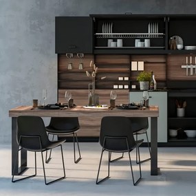 Gambe da tavolo Square rettangolari 72x60 cm in acciaio verniciato nero