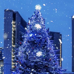 Catenaria Natalizia LED 8 GIOCHI DI LUCE 15m Cavo VERDE IP44 Luce BLU Colore Blu 460 - 465 °K