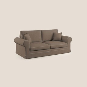 Lady divano classico bicolore in piuma d'oca realizzato con tessuto impermeabile T02 marrone - panna