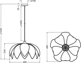 Osram - Lampadario sospeso con cavo DECOR RATTAN 1xE27/15W/230V Ø 48 cm beige/nero