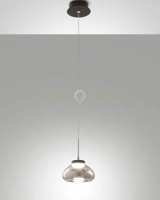 Arabella sospensione fume' 1 luce in vetro e struttura in metallo a...