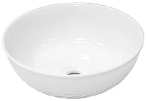 Lavabo da appoggio tondo in ceramica Bianco 40 cm per bagno