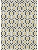 Cole & Son Carta da parati Hicks Hexagon - Schwarz/ Gold