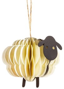Decorazione per albero di natale in carta fatta a mano 9 cm Sheep Honeycomb – Sass &amp; Belle