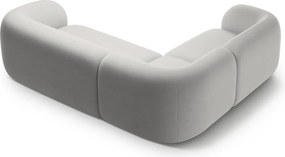 Divano angolare grigio chiaro (con penisola a sinistra/a L) con rivestimento in velluto Kate – Micadoni