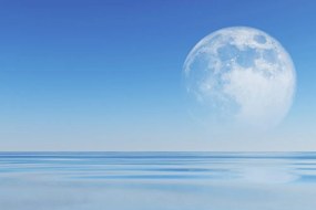 Carta da parati autoadesiva – Luna sul mare