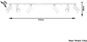 Plafoniera da soffitto in Acciaio 6xGU10 RING 6L Bianca da interno