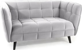 Divano Castello Velvet 2 posti in velluto grigio chiaro Bluvel 03 e struttura in legno wenge – 145x85x78 cm